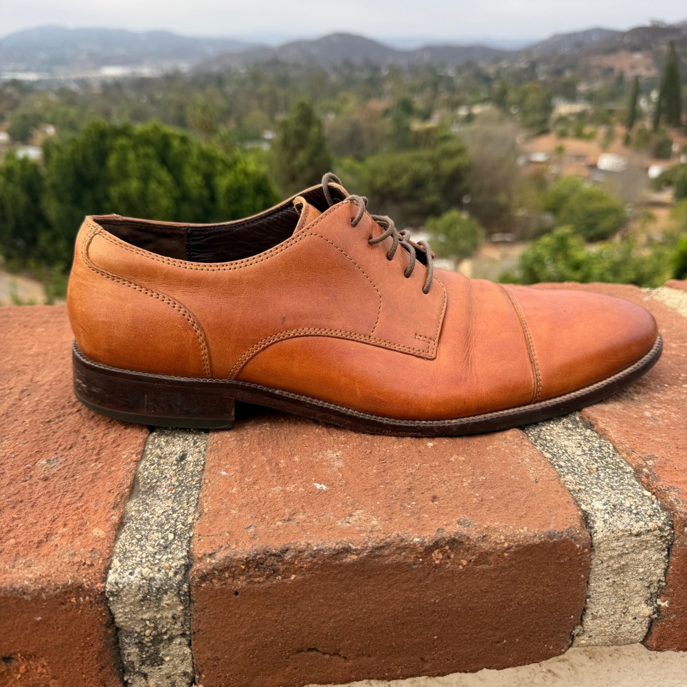 Cole Haan Harrison Grand Cap Toe Oxford Tan Leather Shoes C24120 Mens 10M - Picture 11 of 11